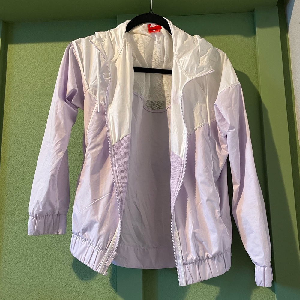 Nike Pastel Purple And White Windbreaker Zip Up Jacket Gem